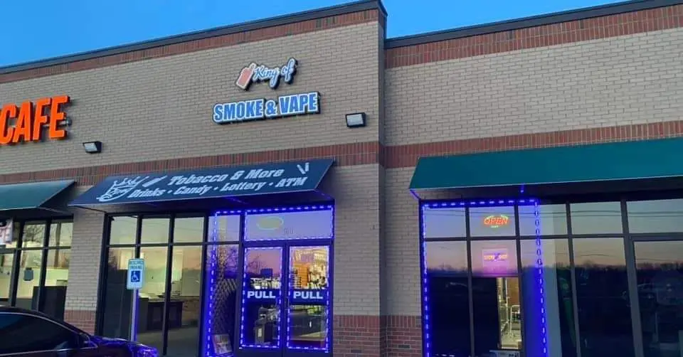 Photo of the storefront of King of smoke & vape, a top vape shop in Georgetown